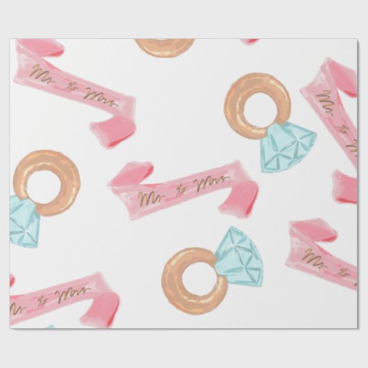 Papier Cadeau douche nuptiale (Plat)