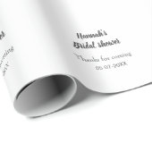 Papier Cadeau Douche nuptiale ajouter le nom date année merci à (Coin rond)