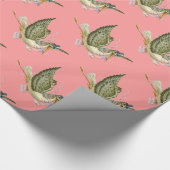 PAPIER CADEAU DOUCHE POUR FILLE ROSE STORK BÉBÉ (Coin)