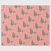 PAPIER CADEAU DOUCHE POUR FILLE ROSE STORK BÉBÉ (Plat)