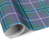 Papier Cadeau Douglas Tartan avec le nom de famille (Coin rond)