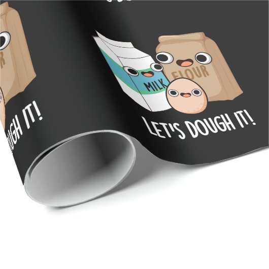 Papier Cadeau Doutons-le Douteux Baking Pun Dark BG (Coin rond)