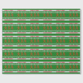 Papier Cadeau Doux de Noël moche Craignant Gingerbreadmen Vert (Plat)