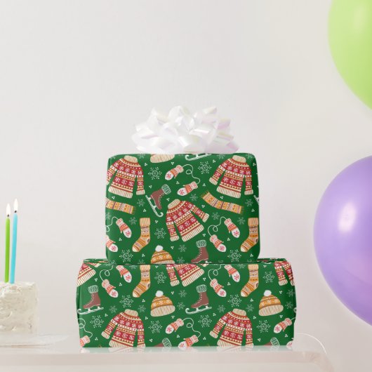 Papier Cadeau Doux de Noël moche Météo Vert hiver (Cadeaux de fête)