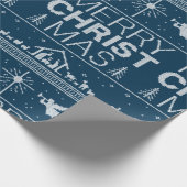 Papier Cadeau Doux de Noël moche Religieux Christian Bleu (Coin)