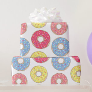 Papier Cadeau Doux et colorés arroser les beignes