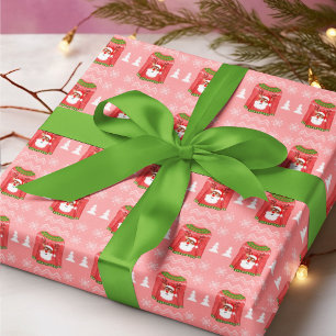 Papier Cadeau Doux moche Funny Reindeer Motif de Noël