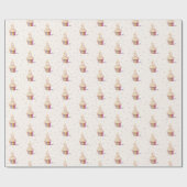 Papier Cadeau Doux Panda Pastel Bébé 3e Anniversaire (Plat)
