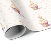 Papier Cadeau Doux Panda Pastel Bébé 3e Anniversaire (Coin rond)