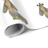 Papier Cadeau Doxie chien Mustache dachshund doguie Papier Cadea (Coin rond)
