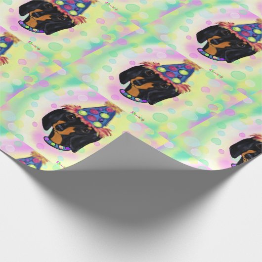 Papier Cadeau Doxie d'anniversaire (Coin)