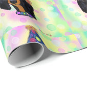 Papier Cadeau Doxie d'anniversaire (Coin rond)