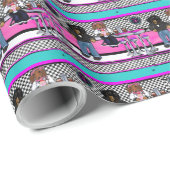 Papier Cadeau Doxie Rock and Roll (Coin rond)
