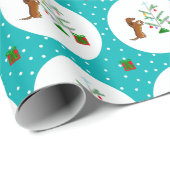 Papier Cadeau Doxie_turquoise (Coin rond)