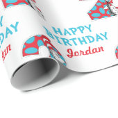 Papier Cadeau Dr Seuss | Chat dans le Casquette 2e anniversaire (Coin rond)