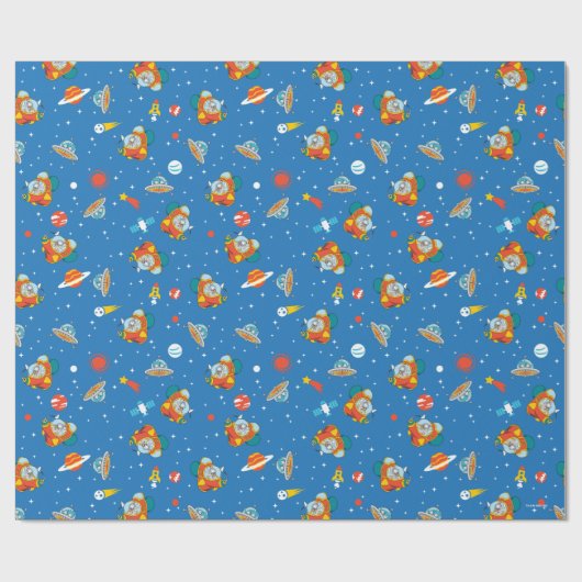 Papier Cadeau Dr Seuss | Chat dans le Motif spatial Casquette (Plat)