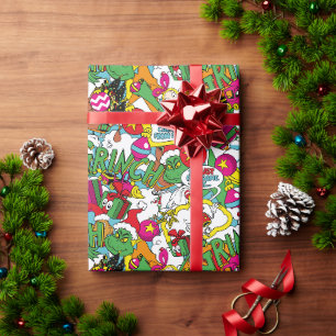 Papier Cadeau Dr. Seuss Grinch Motif Coloré