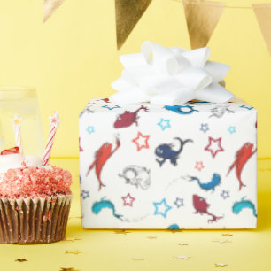 Papier Cadeau Dr. Seuss Motif d'étoiles d'un poisson deux pois