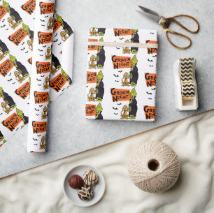 Papier Cadeau Dr. Seuss Nuit de Grinch Halloween Graphique