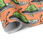 Papier Cadeau Dr Seuss | Oeufs verts et icône de jambon (Coin rond)