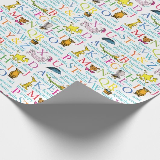Papier Cadeau Dr. Seuss's ABC Pattern with Words (Coin)
