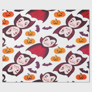 Papier Cadeau Dracula et chauves-souris Halloween Éffrayant et a