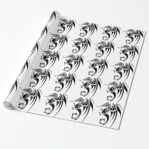 Papier Cadeau Dragissous V1 - dragon noir