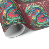 Papier Cadeau Dragon (Coin rond)