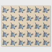 Papier Cadeau Dragon bleu Nudibranch (Plat)