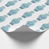 Papier Cadeau Dragon Blue Chinoiserie Ginger Jar Jars (Coin)