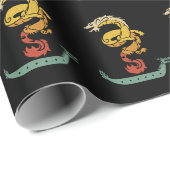 Papier Cadeau Dragon Boat Paddle Vintage Look (Coin rond)