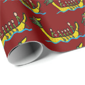 Papier Cadeau Dragon Boat Racing (Coin rond)