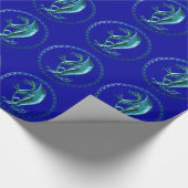Papier Cadeau Dragon celtique bleu (Coin)