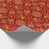 Papier Cadeau Dragon chinois Lucky symbole motif (Coin)