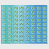 Papier Cadeau Dragon de mer Créature en Frame bleu vert d'algue (Plat)