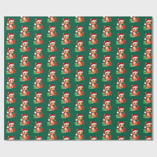 Papier cadeau Dragon de Noël
