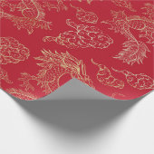 Papier Cadeau Dragon d'or (Coin)