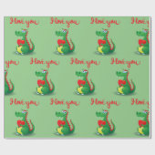 Papier Cadeau Dragon en amour (Plat)
