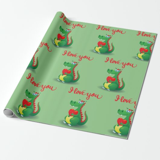 Papier Cadeau Dragon en amour (Déroulé)