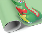 Papier Cadeau Dragon en amour (Coin rond)