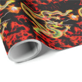 Papier Cadeau Dragon Fire décor sur Lucky Energy (Coin rond)