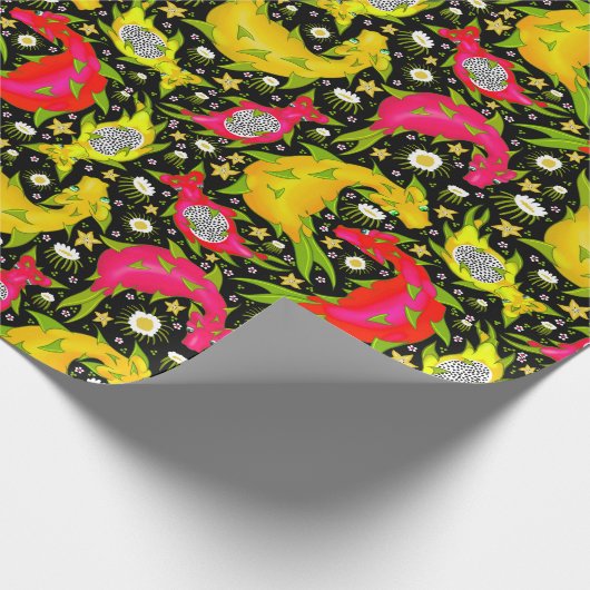 Papier Cadeau Dragon Fruit Dragons - soirée tropicale (Coin)