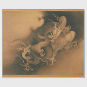 Papier Cadeau Dragon japonais vintage (Plat)