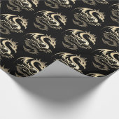 Papier Cadeau Dragon métal d'or (Coin)