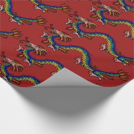 Papier Cadeau Dragon oriental (Coin)