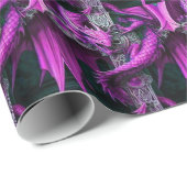 Papier Cadeau Dragon pourpre (Coin rond)