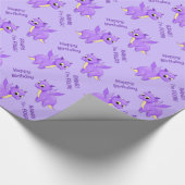 Papier Cadeau Dragon pourpre mignon de bébé de vol (Coin)
