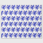 Papier Cadeau Dragon Rampant Azure (Plat)