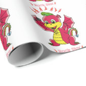 Papier Cadeau Dragon Rockstar™ (Coin rond)