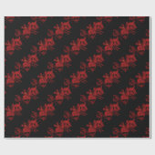 Papier Cadeau Dragon rouge (Plat)